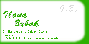 ilona babak business card
